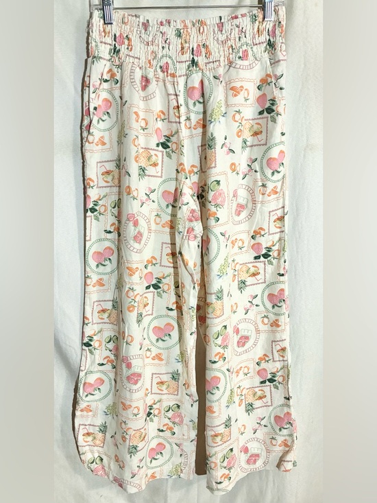 Joie Pants - Joie Novelty Wide Leg Linen Pants Sz L Pull On Fruit Organic Breathable Comfy